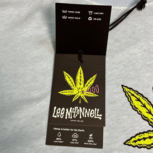 BNWT Afends - Coasting - Hemp Men's Blue Retro Fit T-Shirt - Size Medium - Picture 7 of 14